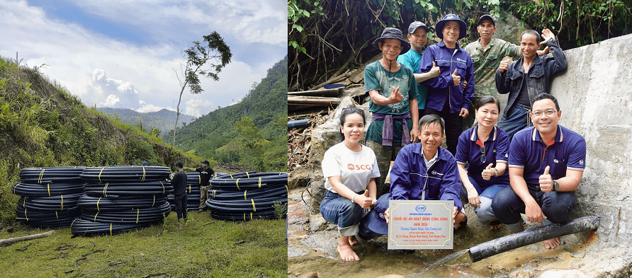 3.000m ống dẫn nước mới, dự án 'Kéo Nước Về Bản' do Nhựa Bình Minh và SCG thực hiện