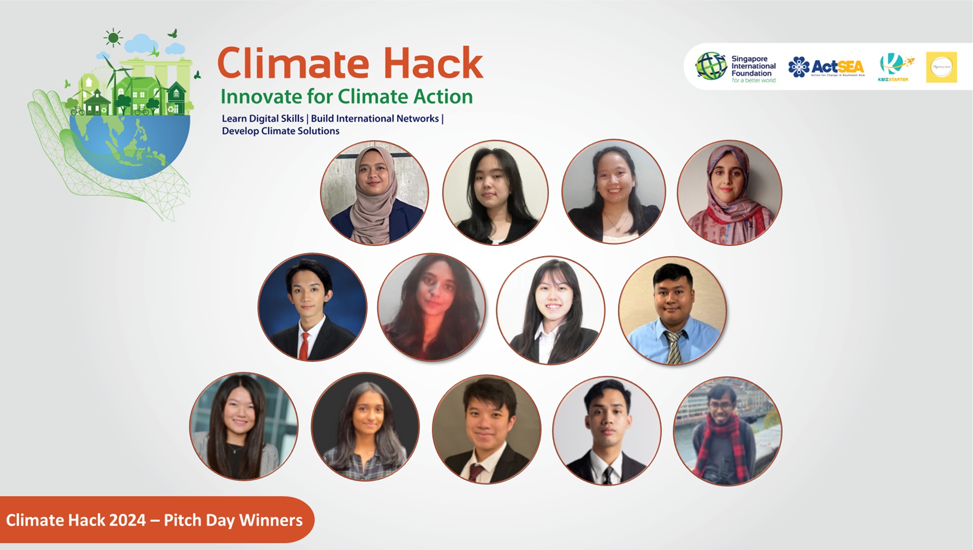 13 thanh niên đến từ năm quốc gia, đã xuất sắc giành chiến thắng tại Chung kết Climate Hack 2024